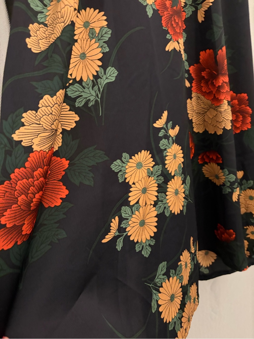 ASOS Floral Ruffle Maxi Dress Black Long Sleeve Size 8 - Picture 3 of 4